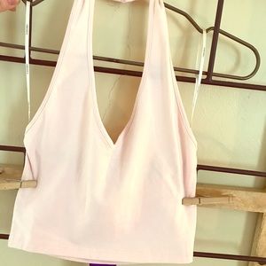 Blush pink Forever 21 cropped halter top *nwt*